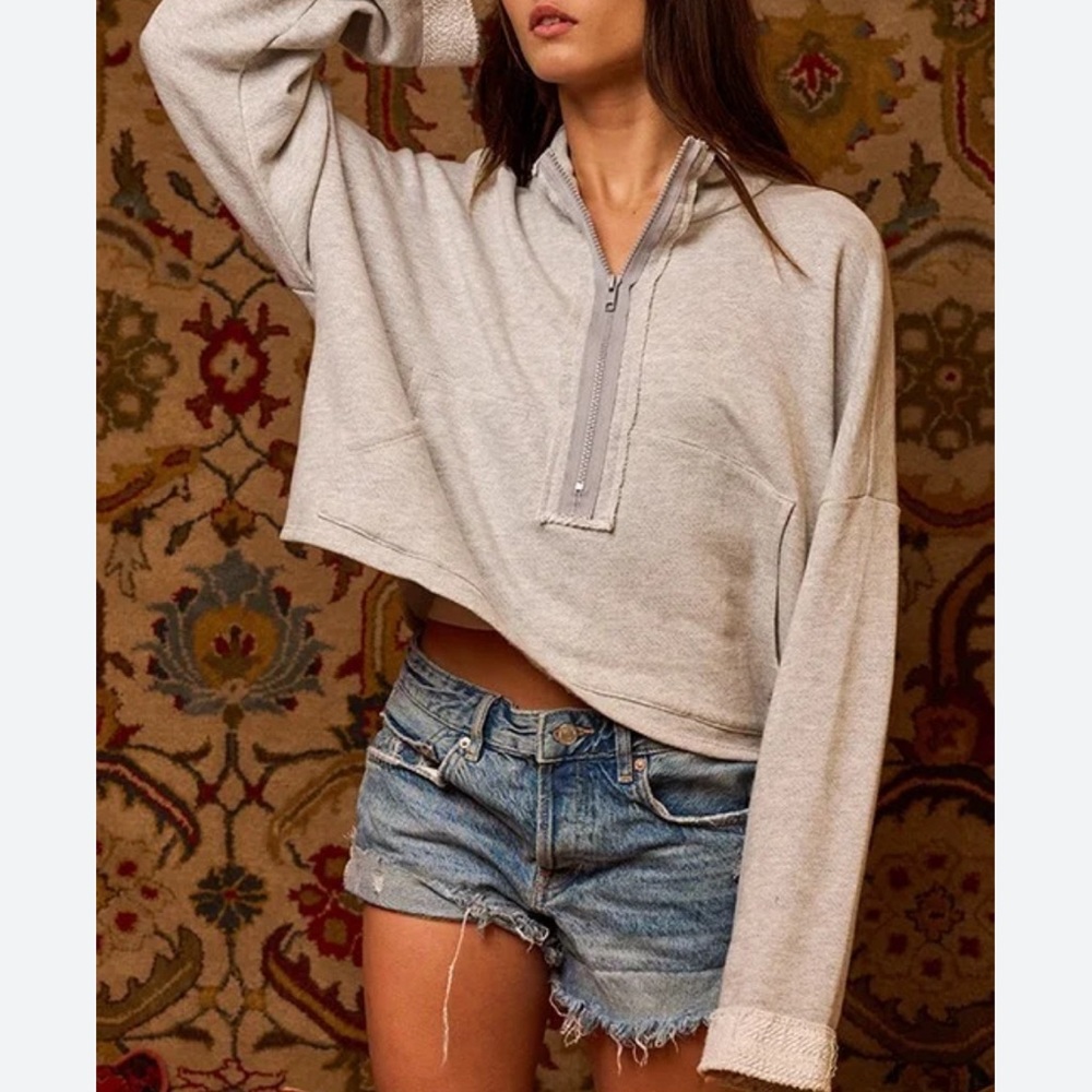 Boutique Crop Quarter Zip